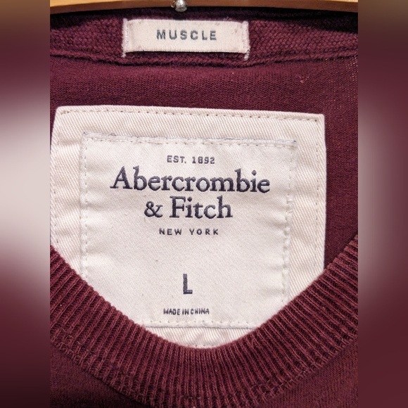 Abercrombie & Fitch men's large long sleeve shirt burgundy vintage maroon - Picture 5 of 5